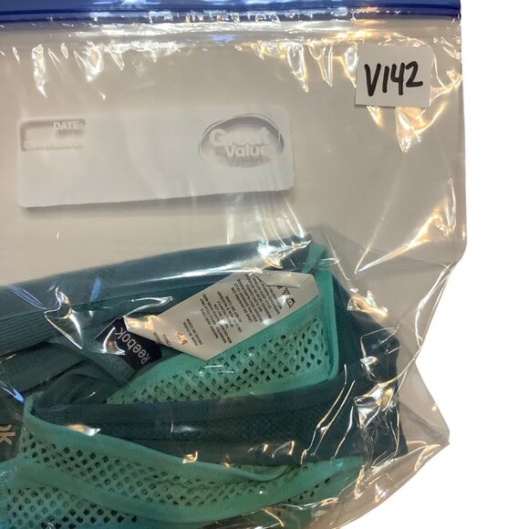 Reebok Teal Racerback Sports Bra Women Small Nylon Elastane Double Strap NEW NWT - Picture 4 of 4